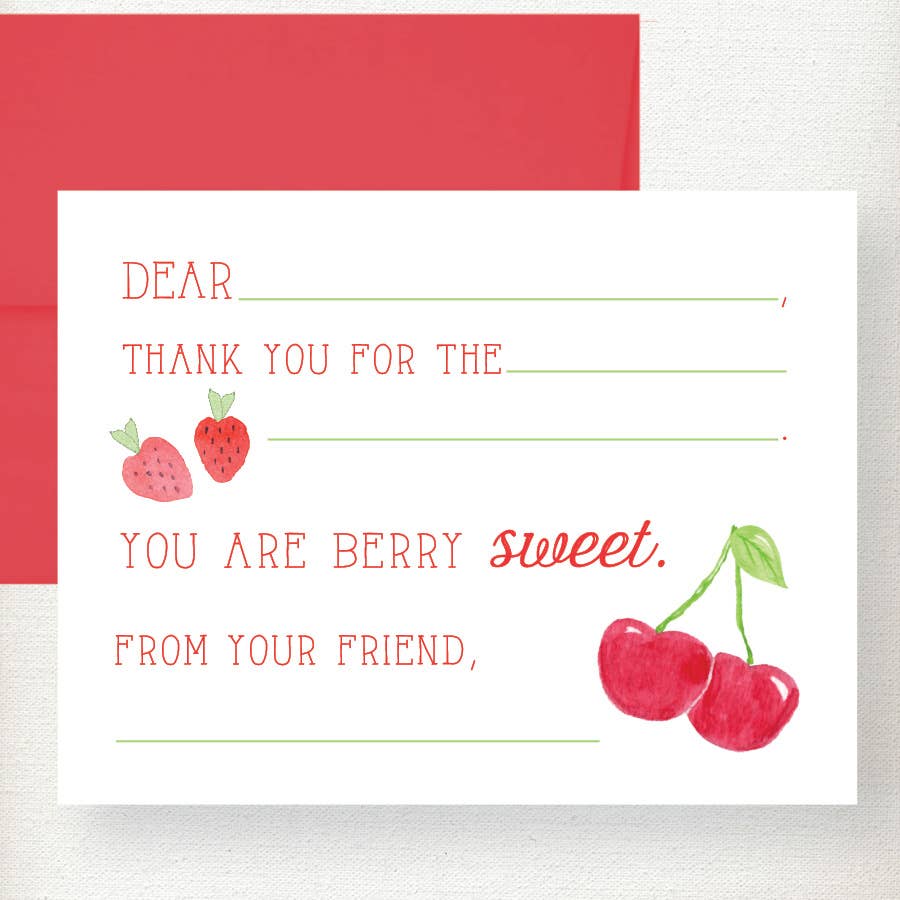 Kids Fruit Fill in Thank You Note Card