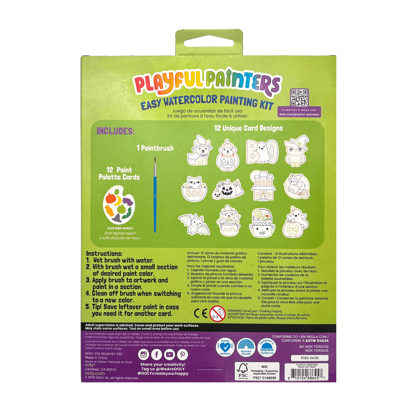 Playful Painters Easy Watercolor Painting Kit - Trick or Treat