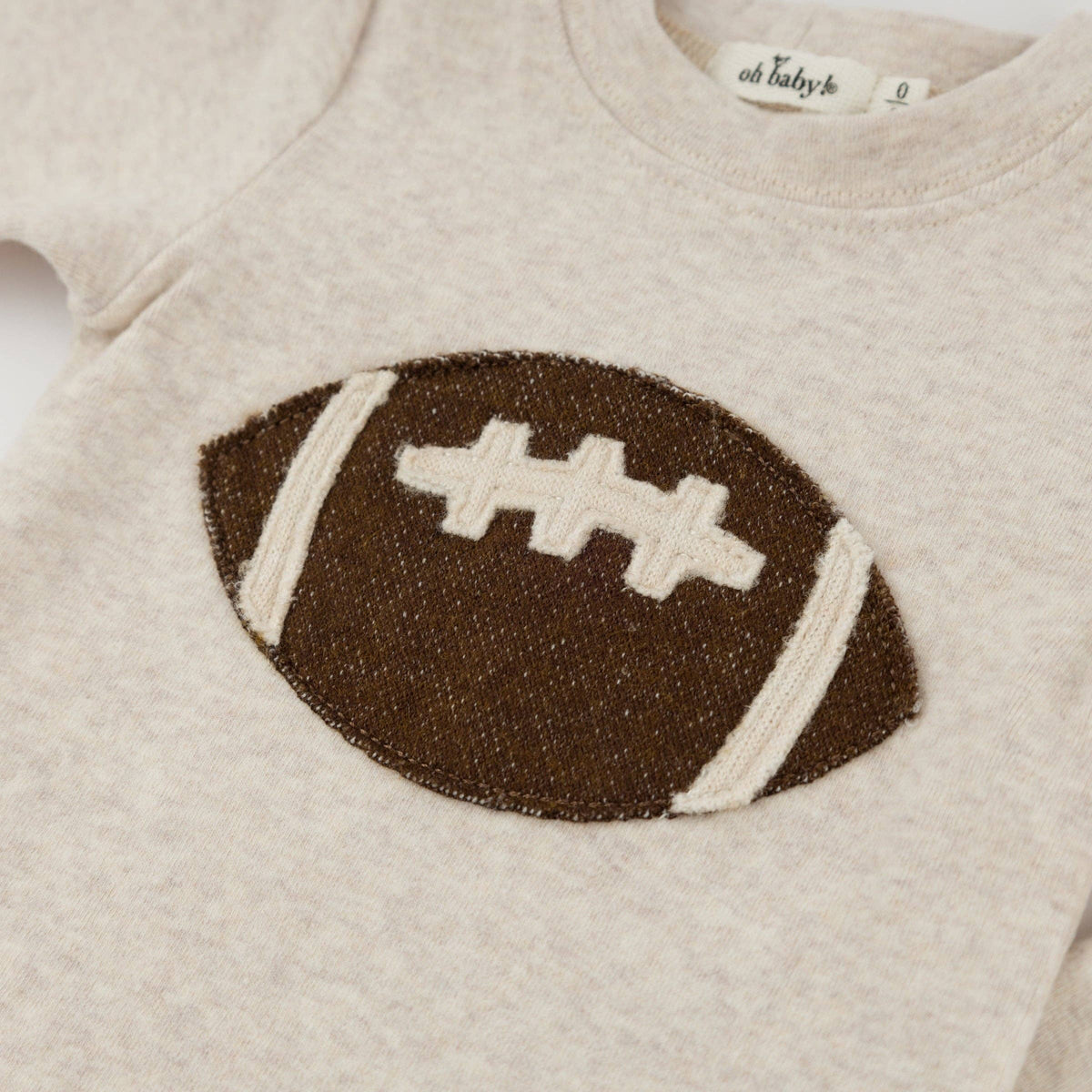 Chocolate Football Baby Rib 2pc Set: Malt / 3-6 mo