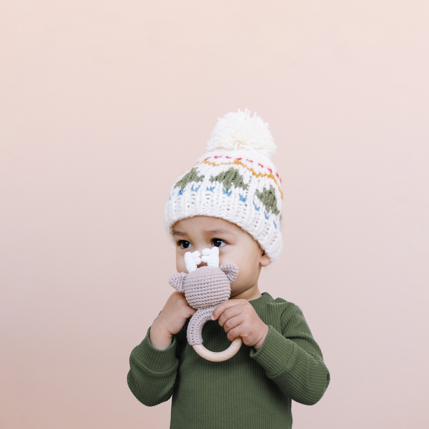 Teether Deer Crochet Cotton Rattle Baby Gift Christmas