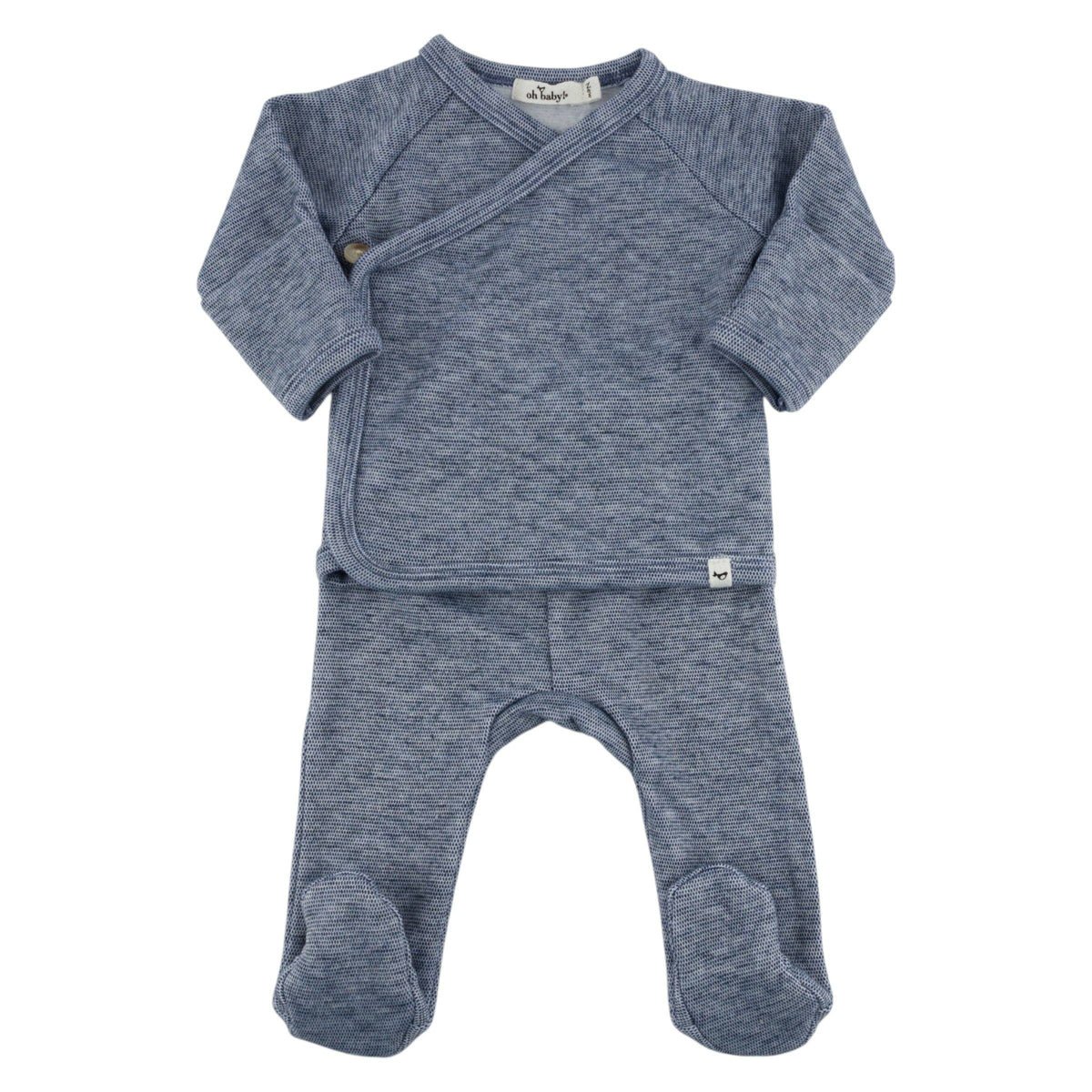 Honeycomb Kimono Set: Denim / 3 mo