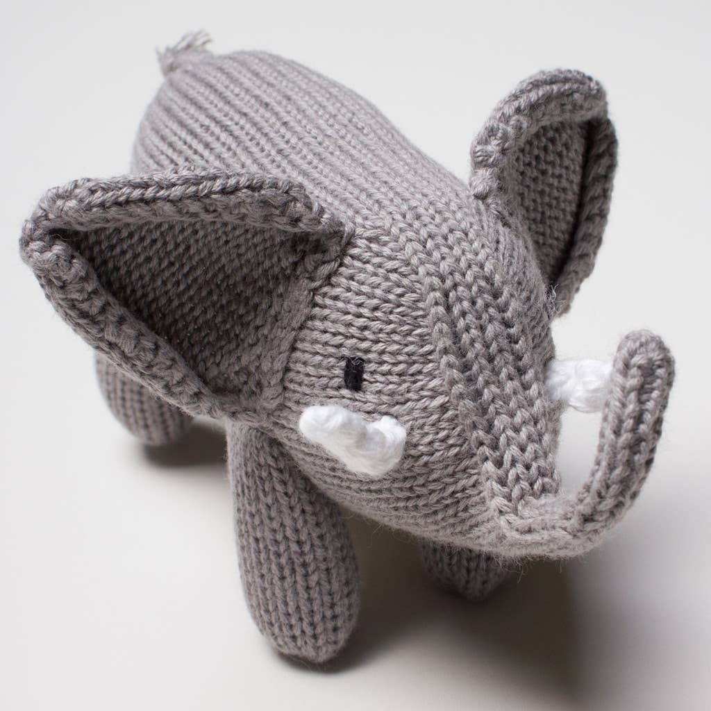 Baby Rattle Toy - Elephant Rattle (Handmade): 4"l X 3"h X 3"w