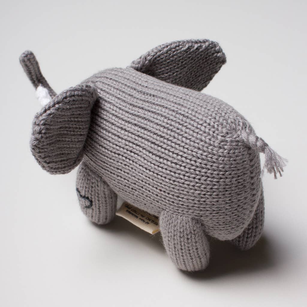 Baby Rattle Toy - Elephant Rattle (Handmade): 4"l X 3"h X 3"w