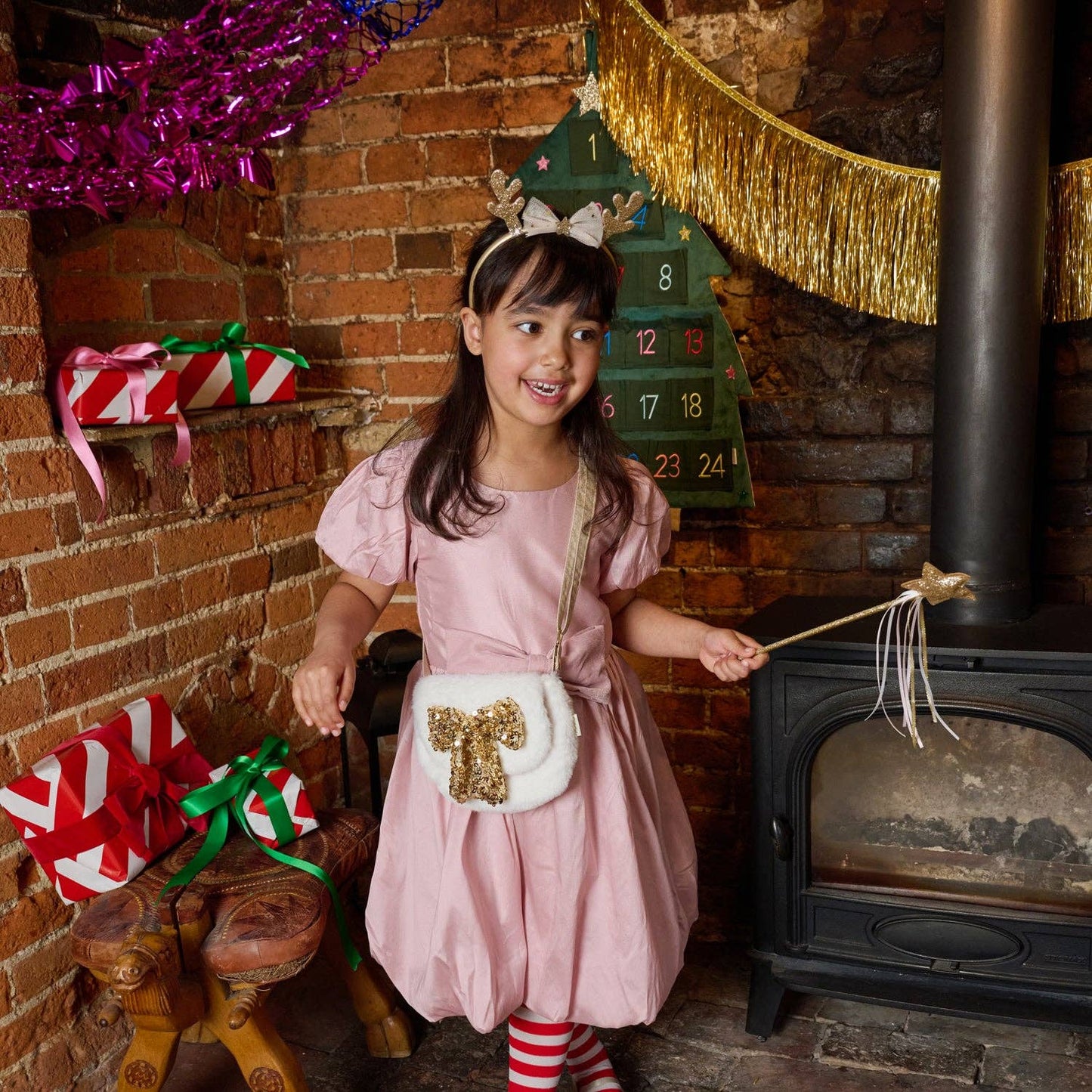 Magical Golden Reindeer Headband
