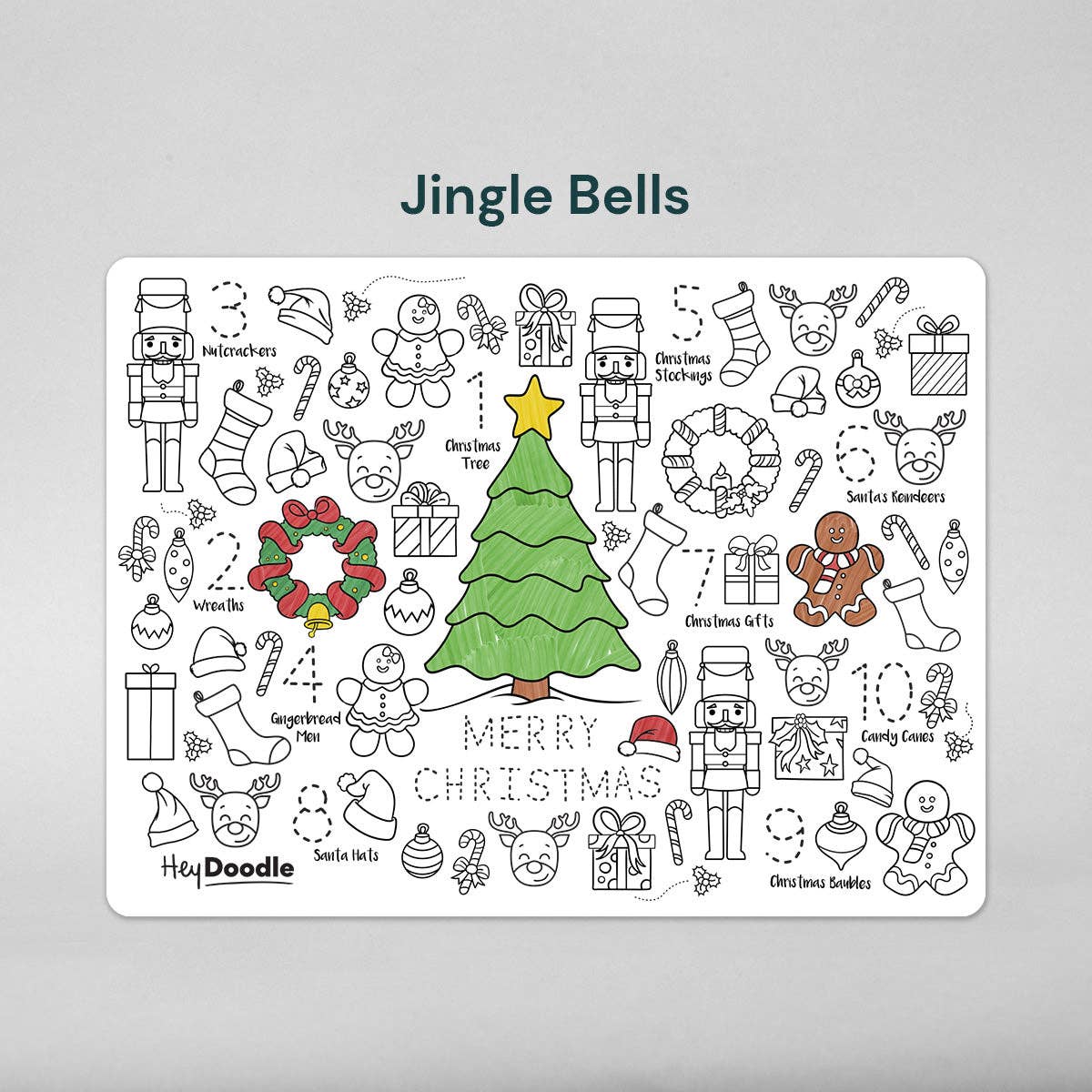 Jingle Bells Reusable Color-In Activity Mat