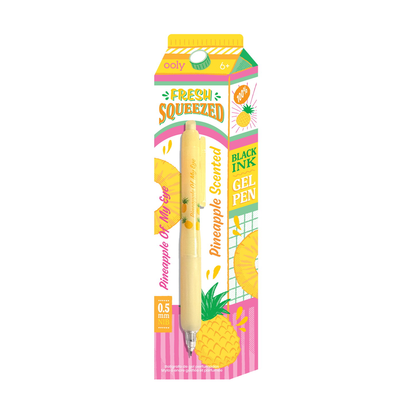 Fresh Squeezed Black Ink Scented Gel Pen - Pineapple