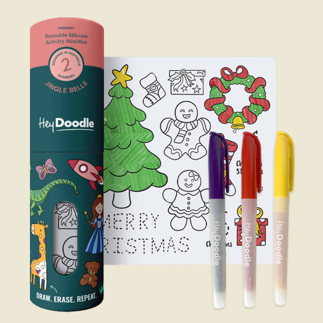 Jingle Bells Travel-Size Color-In Activity Mat