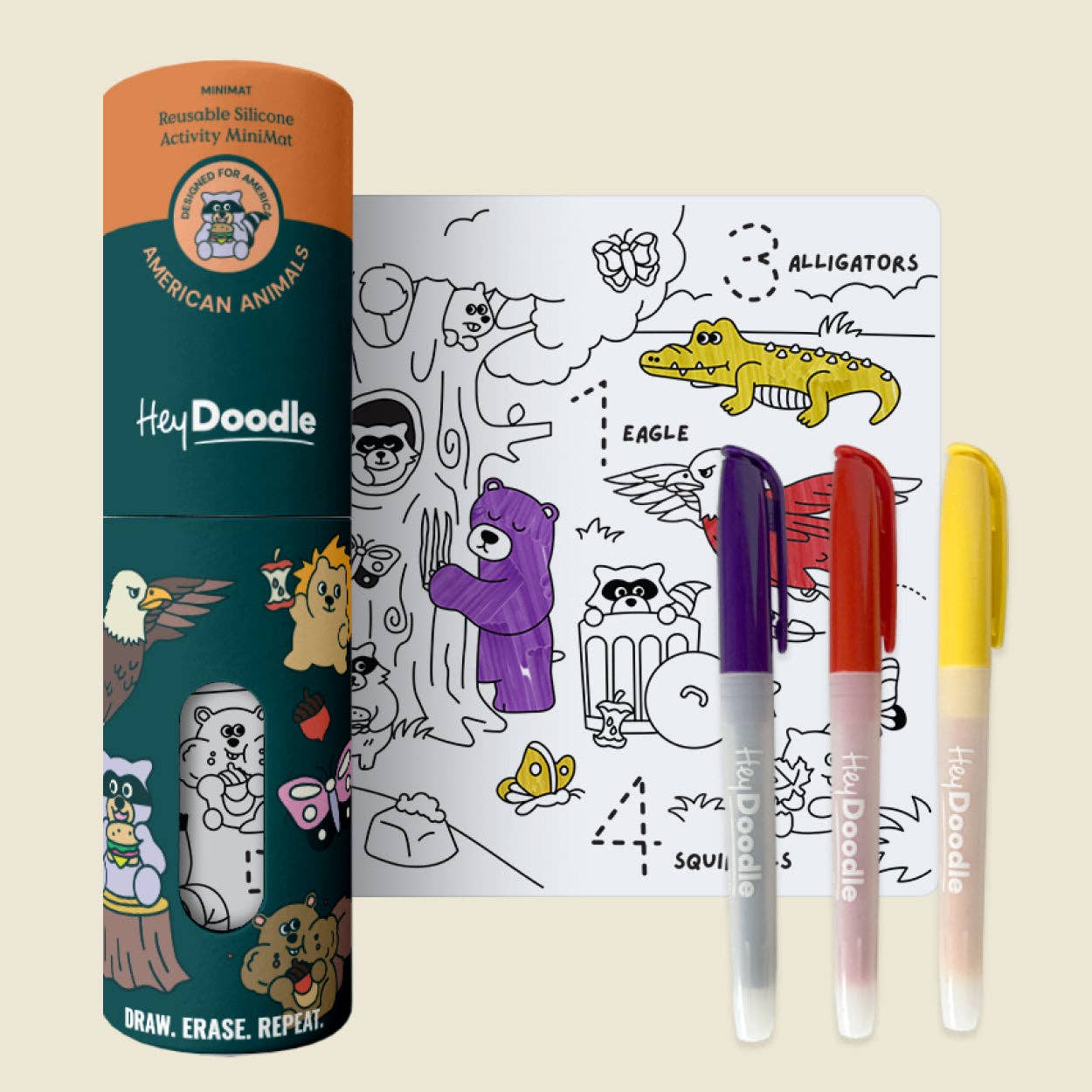 American Animals Travel-Size Color-In Activity Mat