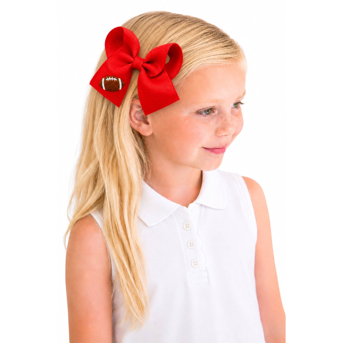 Football Hair Bow: Pink