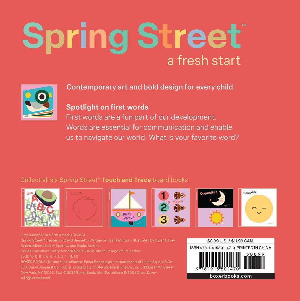 Spring Street Touch and Trace: First Words: Board Book