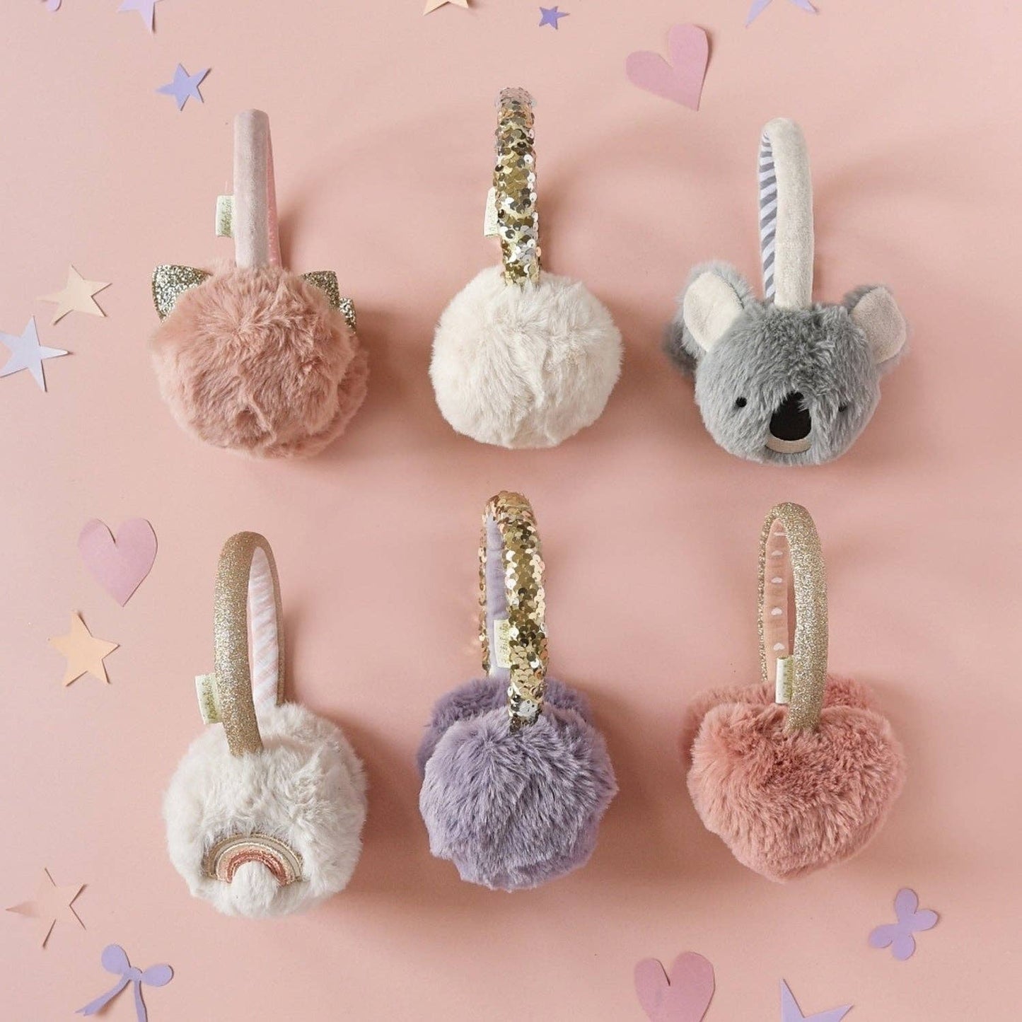 Shimmer Sequin Earmuffs Lilac