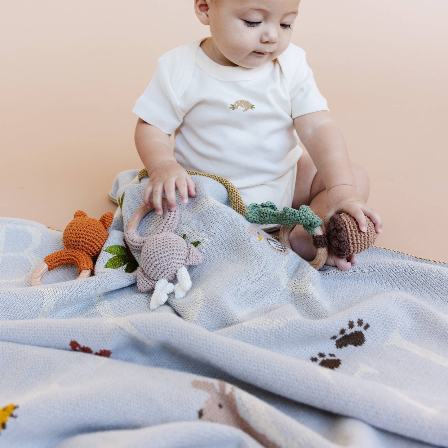 Teether Deer Crochet Cotton Rattle Baby Gift Christmas