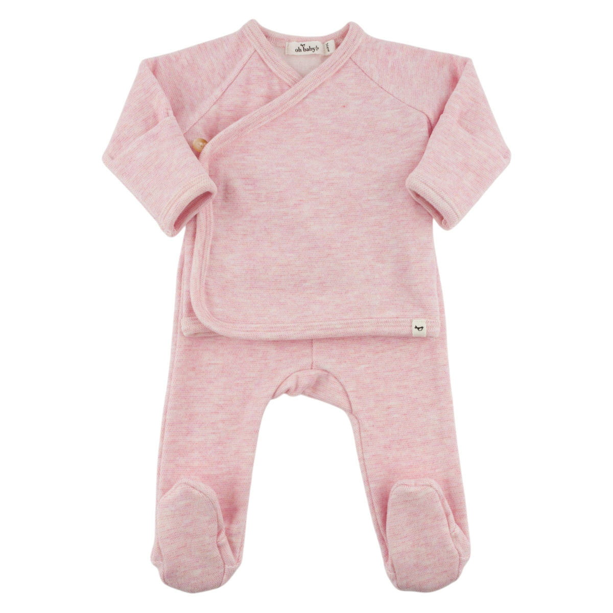 Honeycomb Kimono Set: Pale Pink / 3 mo