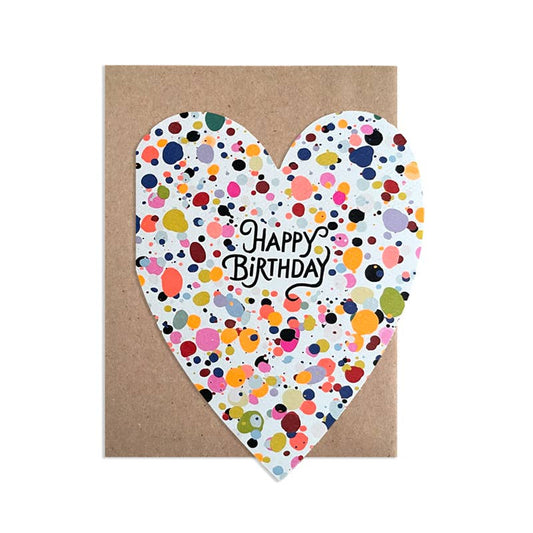 Birthday Speckle Cut Out Heart