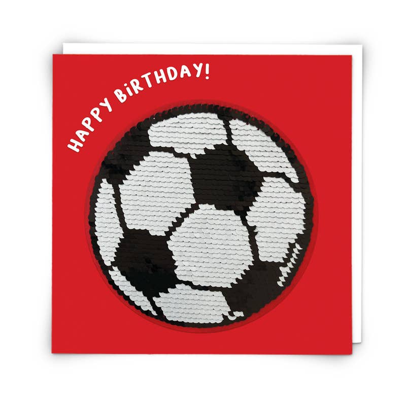 Football card with Reusable Reversible Sequin Patch