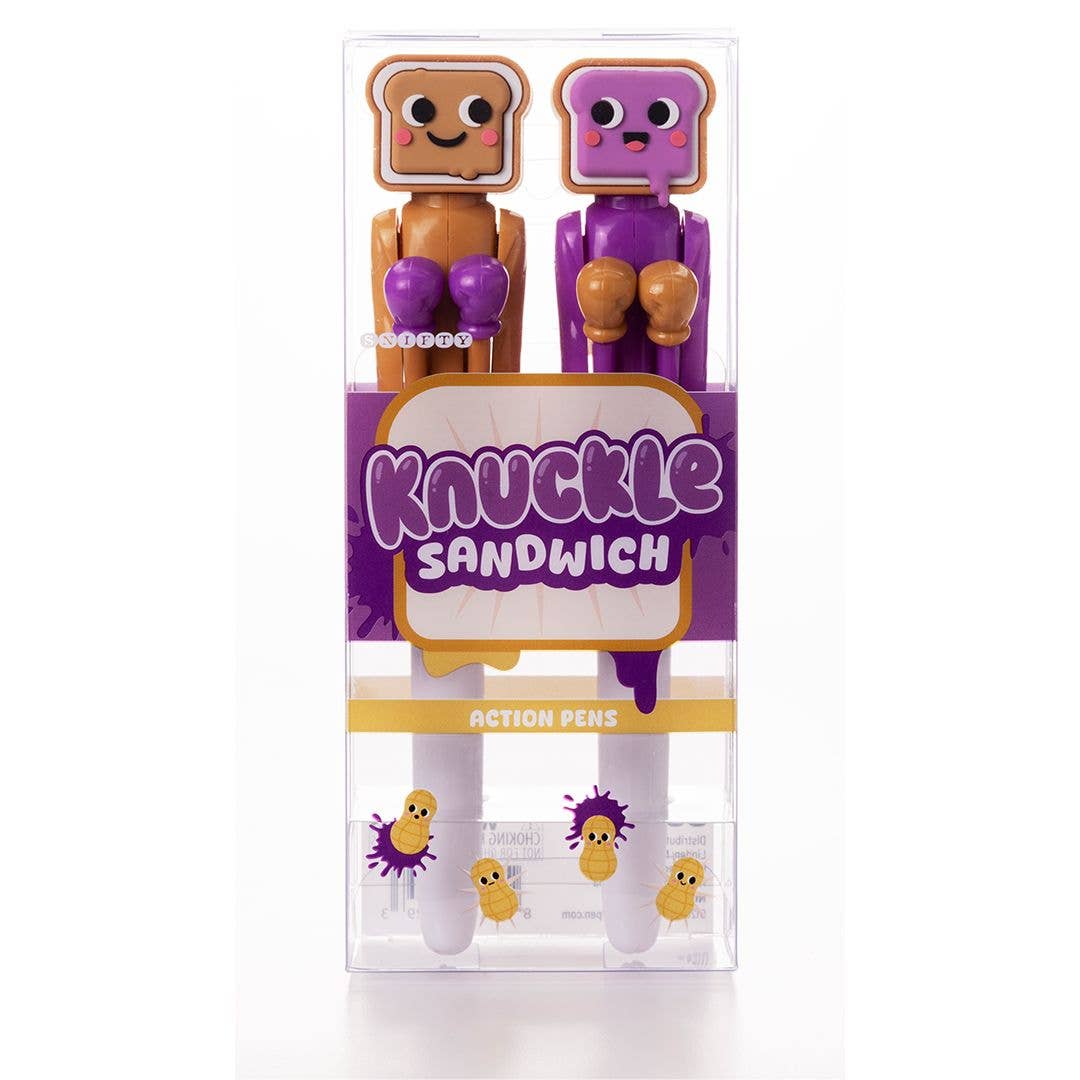 KNUCKLE SANDWICH ACTION PENS DISPLAY OF 8