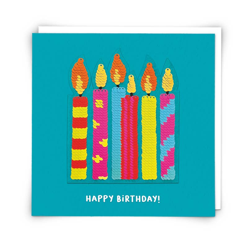 Neon Candles with Reusable Reversible Sequin Patch