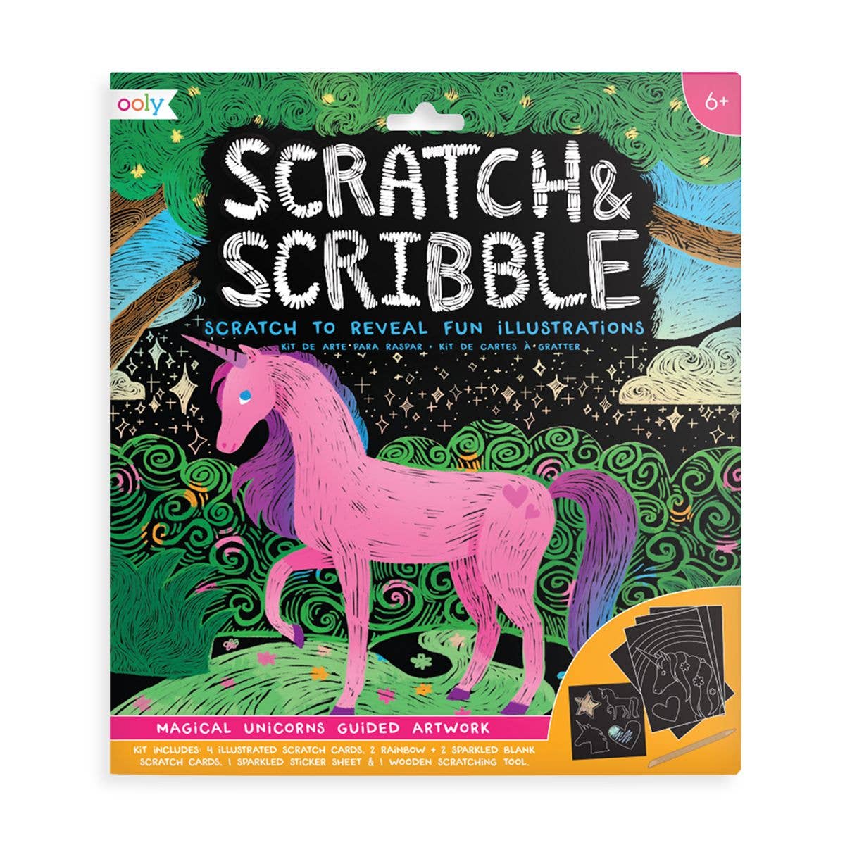 Scratch & Scribble Scratch Art Kit - Magical Unicorns