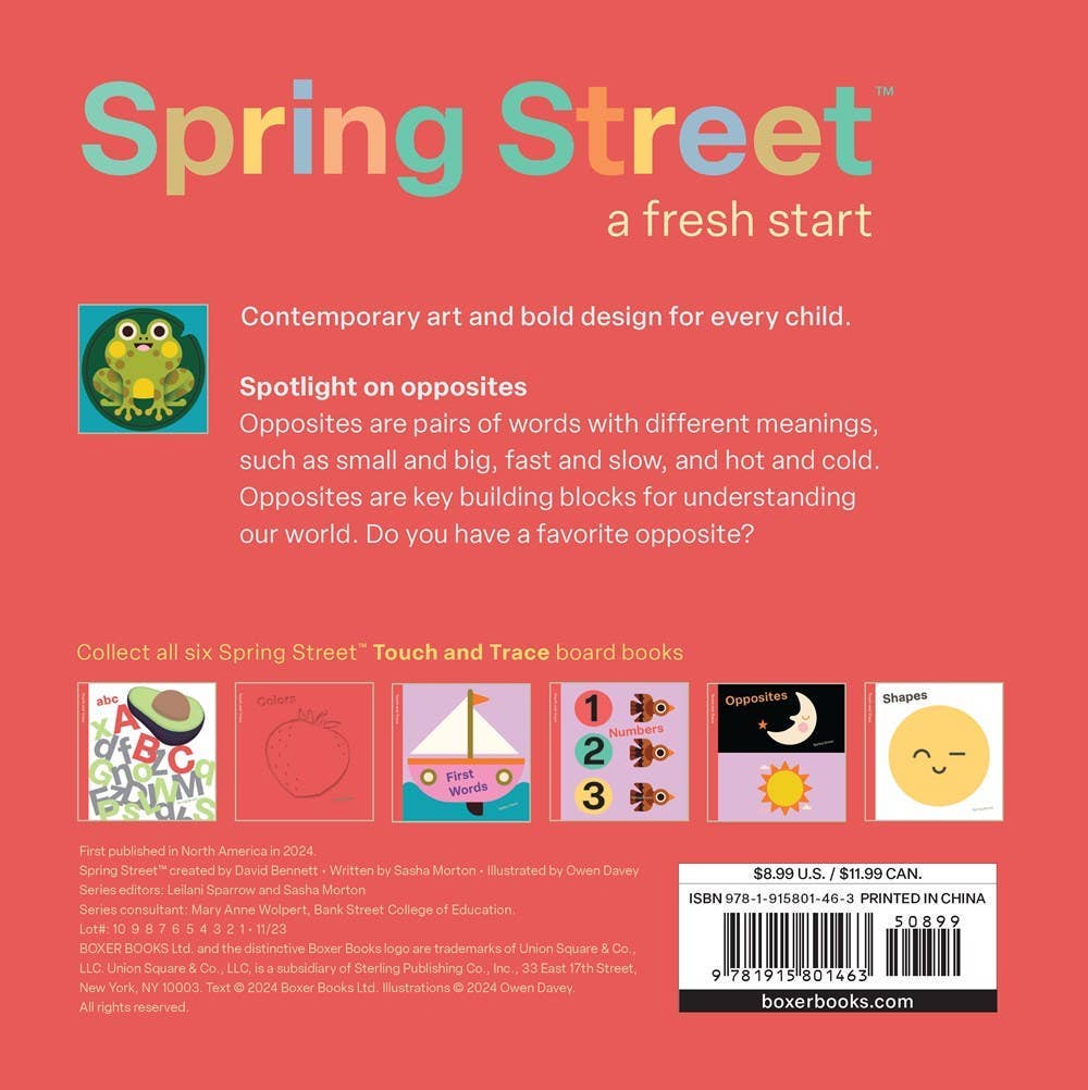 Spring Street Touch and Trace: Opposites: Board Book