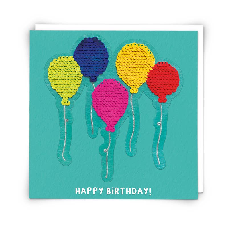 Balloons Children's Birthday Card with removable patch