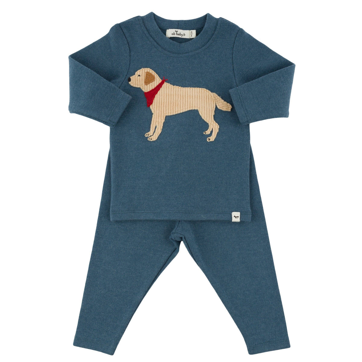 Oh baby! Two Piece Set - Lab Bandana - Ocean: Ocean / 3-6 mo