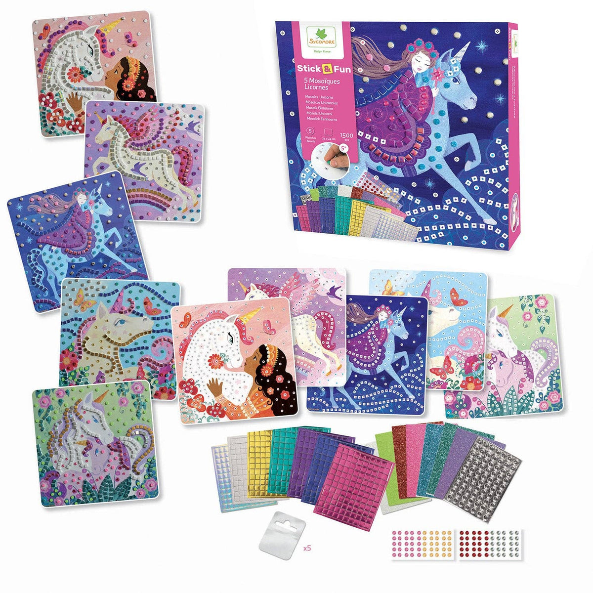 Stick'N Fun - L Mosaics Unicorns - 5y+