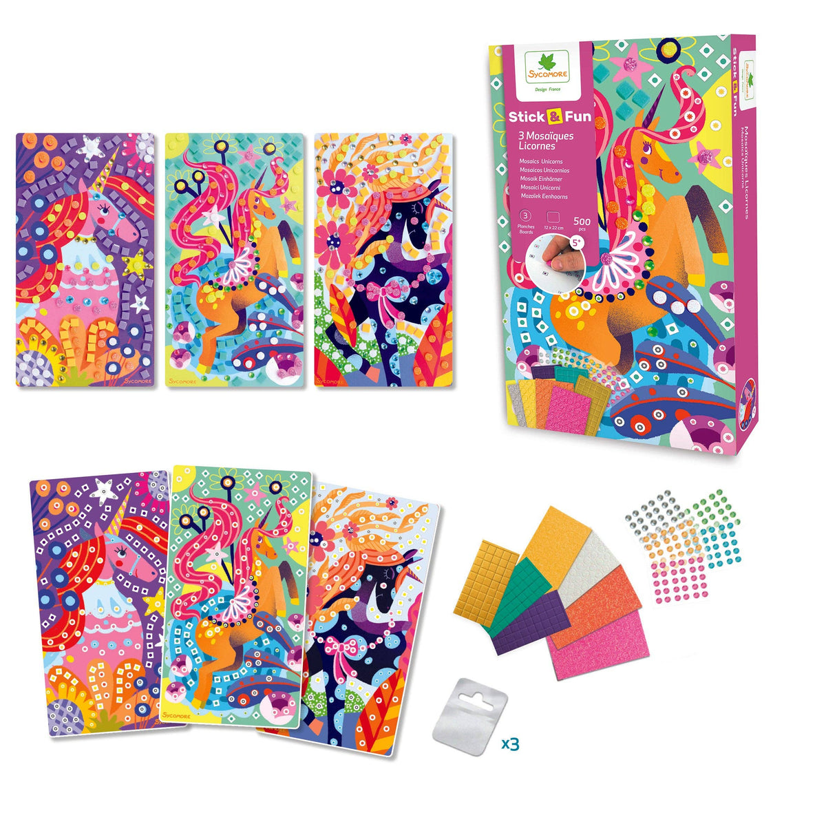 Stick'N Fun - XS Mosaics Unicorns - 5y+