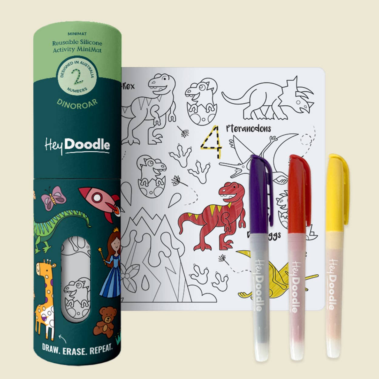 DinoRoar Travel-Size Color-In Activity Mat
