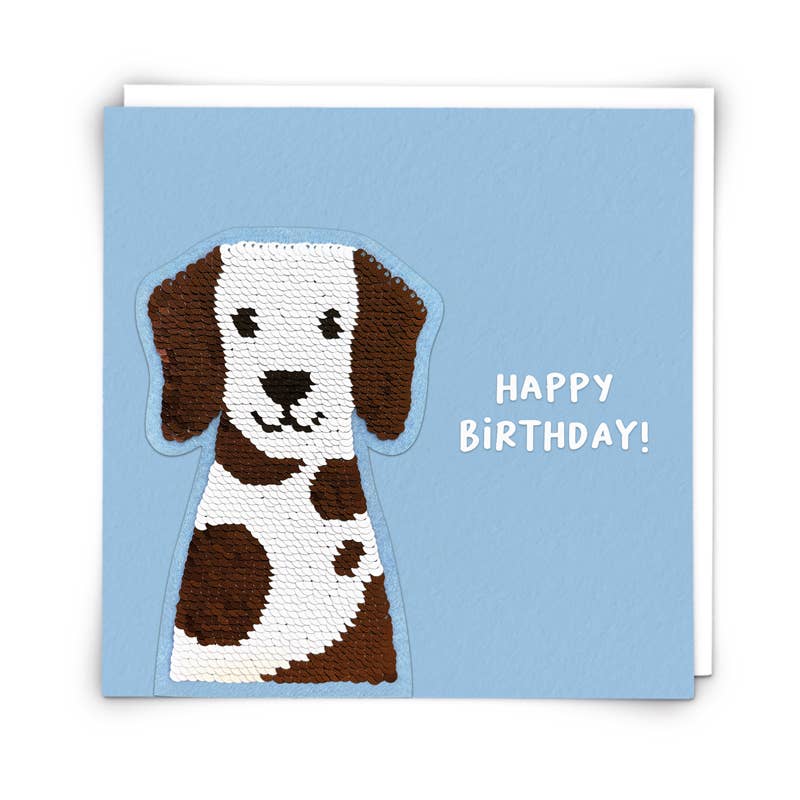 Dog Children's Birthday Card with reversible patch