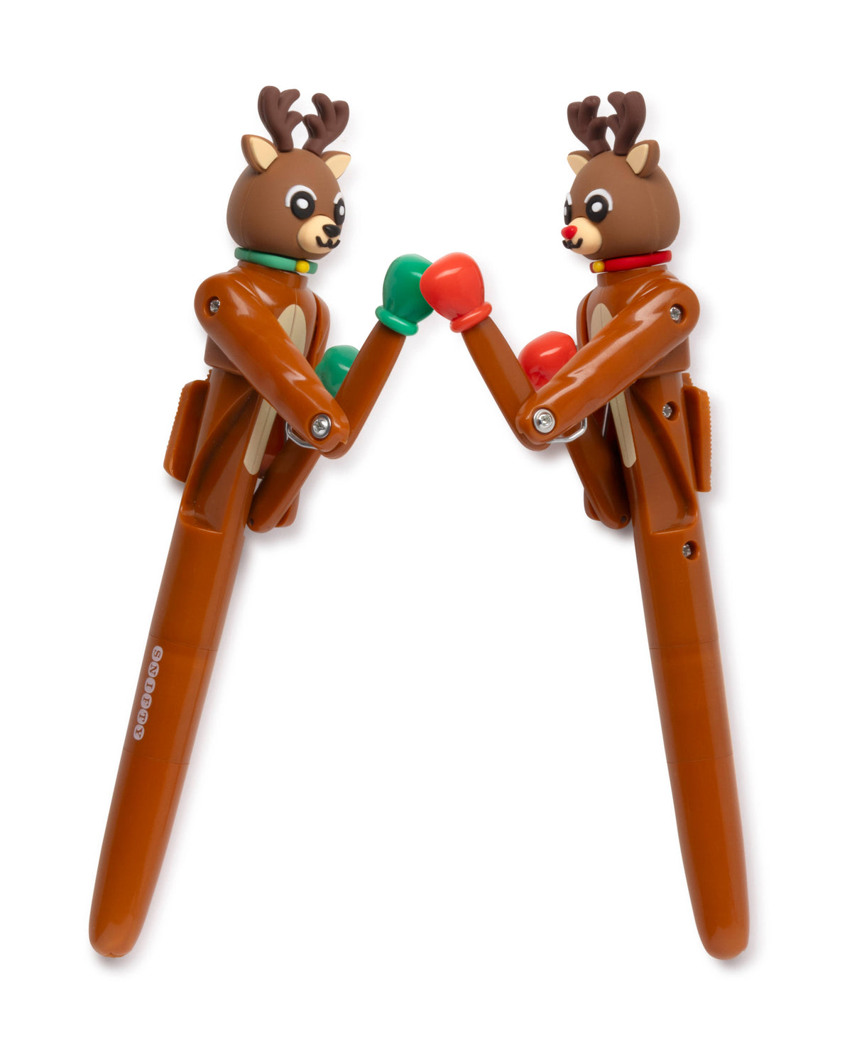 BOXING REINDEER ACTION PENS DISPLAY OF 8