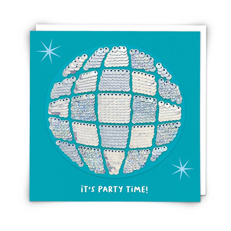 Disco Ball Children's Birthday Card with reversible patch