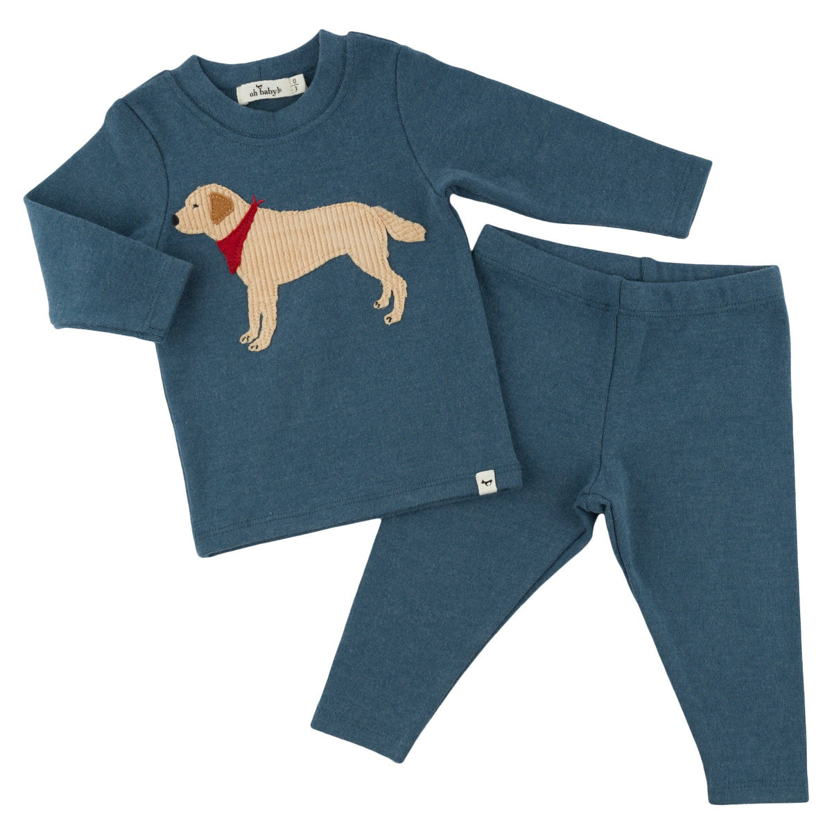 Oh baby! Two Piece Set - Lab Bandana - Ocean: Ocean / 6-12 mo