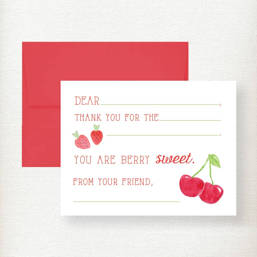 Kids Fruit Fill in Thank You Note Card