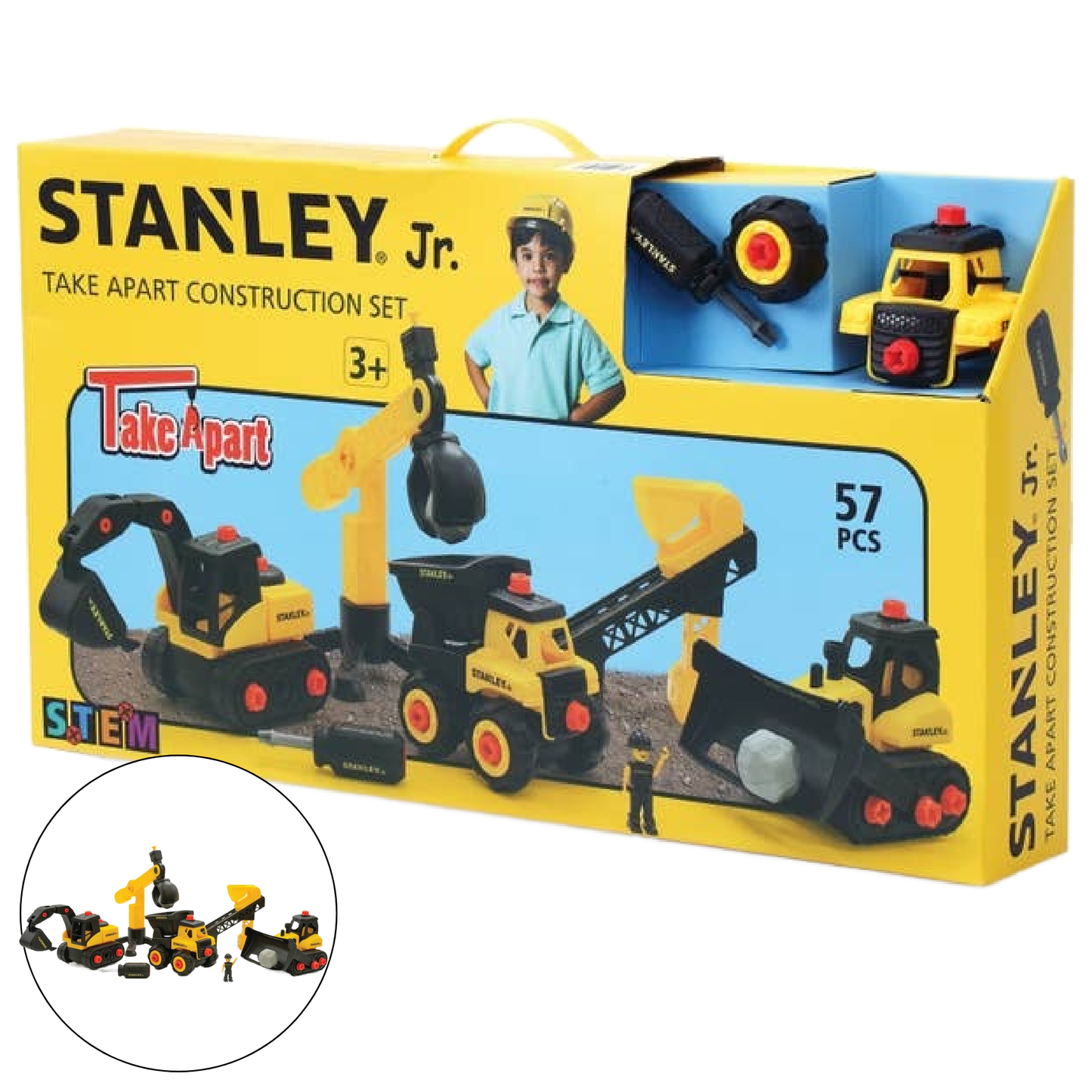 Red Toolbox Stanley Jr. Take Apart Construction Bundle