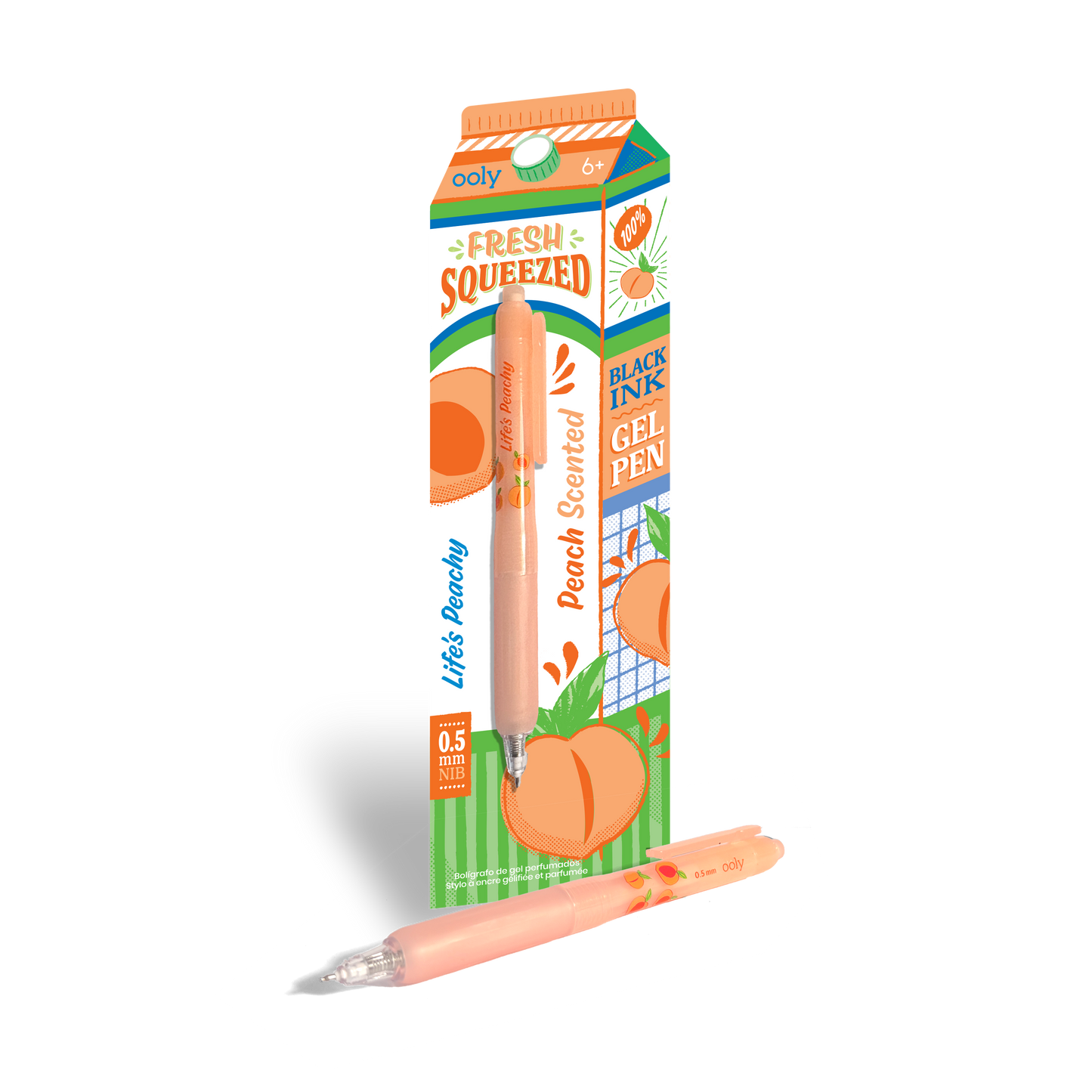 Fresh Squeezed Black Ink Scented Gel Pen - Peach